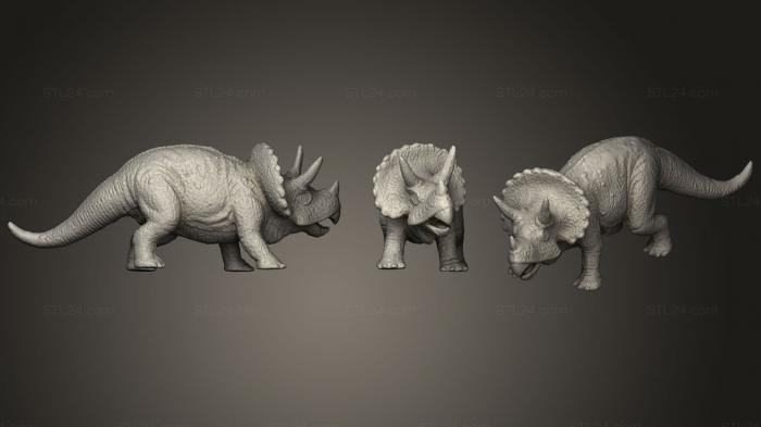 Статуэтки животных (Трицератопс1, STKJ_1581) 3D модель для ЧПУ станка